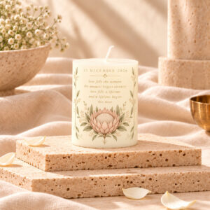 Short Personalised Occasion Pillar Candle